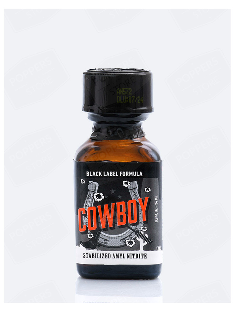 Cow Boy Black Label 24 ml - Poppers amyle puissant intensité 4 référence classique - Poppers Store
