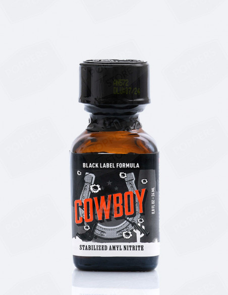 Cow Boy Black Label 24 ml - Poppers amyle puissant intensité 4 référence classique - Poppers Store