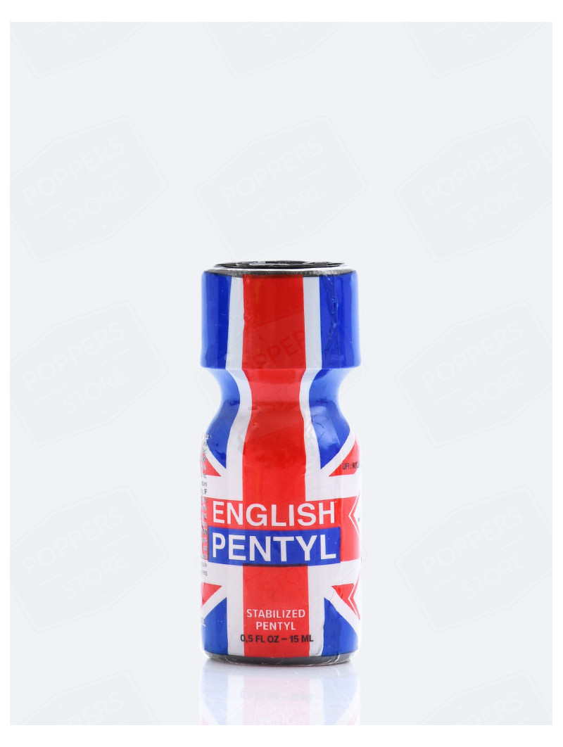 English Pentyl 15 ml - Pentyle effets durables format intermédiaire avec présentoir - Poppers Store