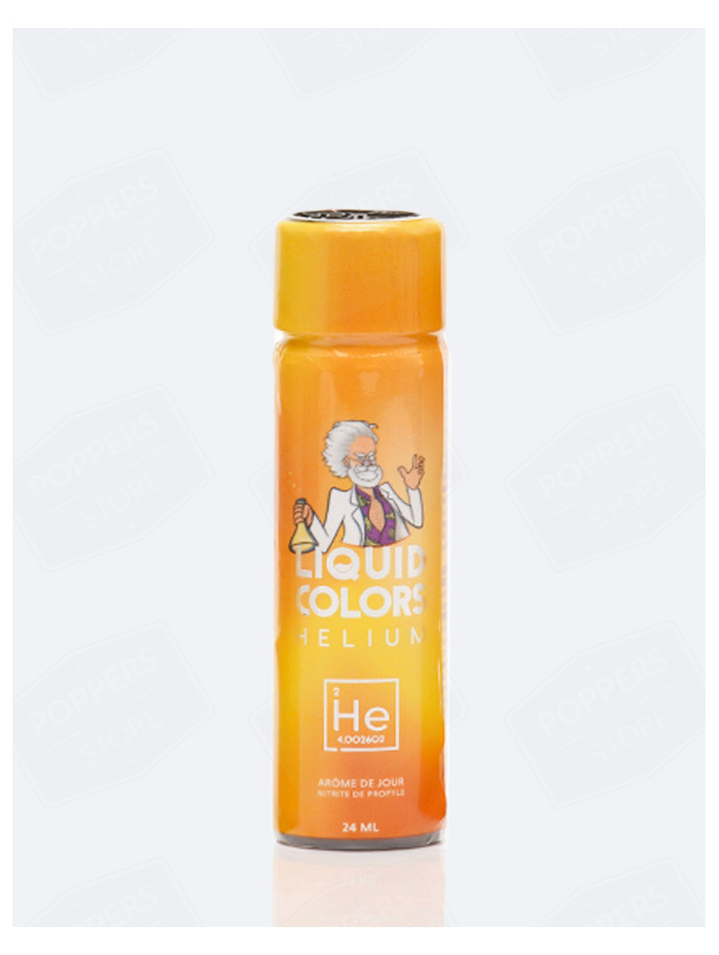 Liquid Colors Helium 24 ml - Flacon design propyle doux avec présentoir professeur fou - Poppers Store