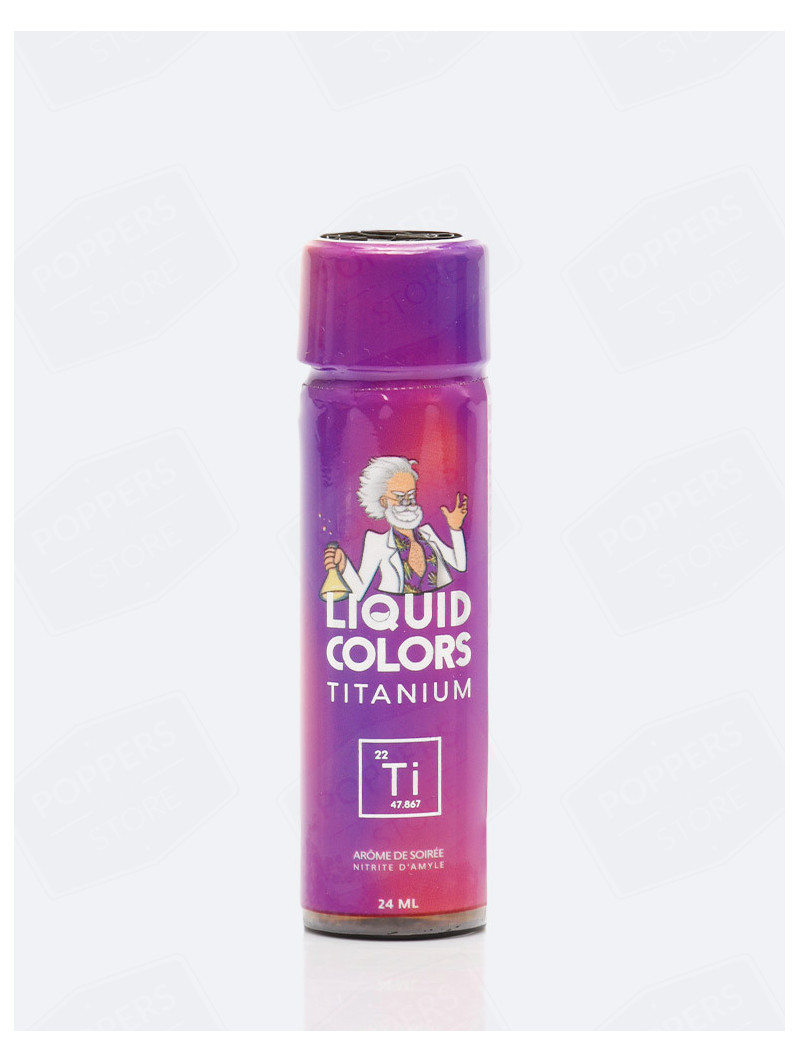 Liquid Colors Titanium 24 ml - Flacon design amyle pur ultra strong avec présentoir - Poppers Store
