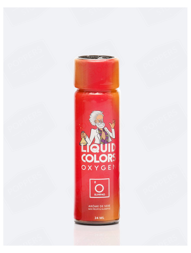 Liquid Colors Oxygen 24 ml - Flacon design allongé mix amyle propyle avec présentoir - Poppers Store