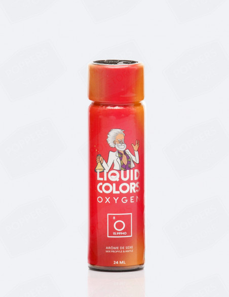 Liquid Colors Oxygen 24 ml - Flacon design allongé mix amyle propyle avec présentoir - Poppers Store