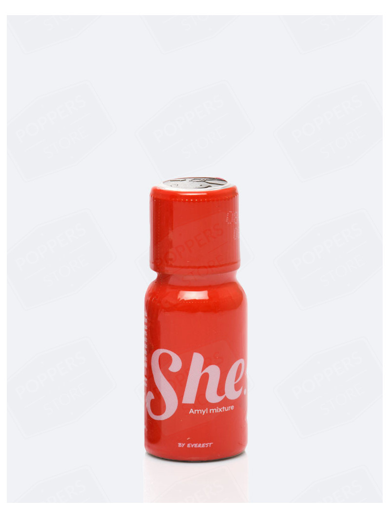 She 15 ml - Packaging féminin amyle Made in France cible femmes avec présentoir - Poppers Store