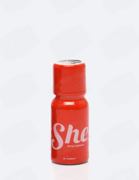 She 15 ml - Packaging féminin amyle Made in France cible femmes avec présentoir - Poppers Store