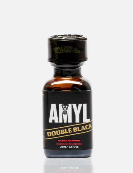 Amyl Double Black 24 ml - Flacon verre premium avec design noir élégant - Poppers Store
