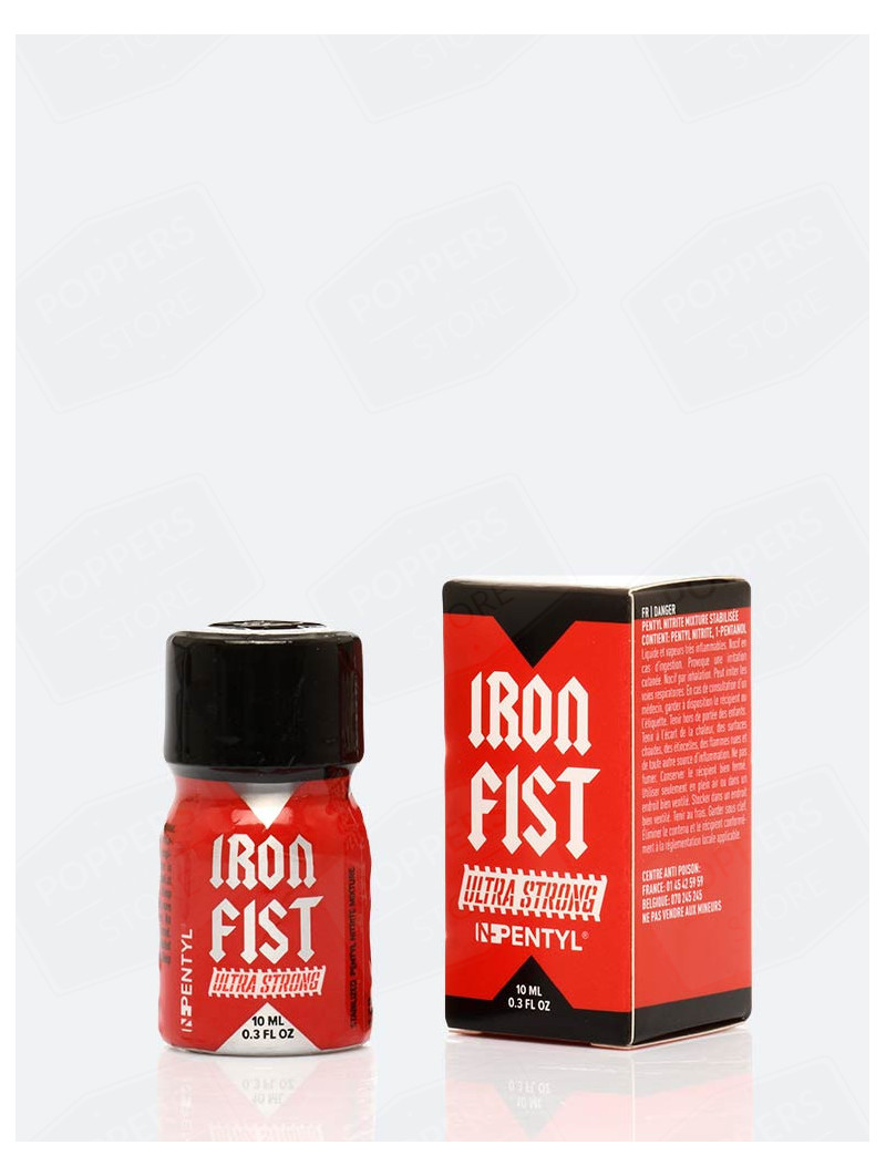 Iron Fist Ultra Strong 10 ml - Pentyle puissant forte notoriété avec présentoir - Poppers Store
