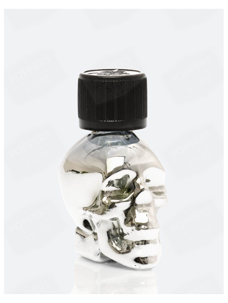 Silver Skull Amyl 15 ml - Design tête de mort amyle intensité 5 avec présentoir - Poppers Store