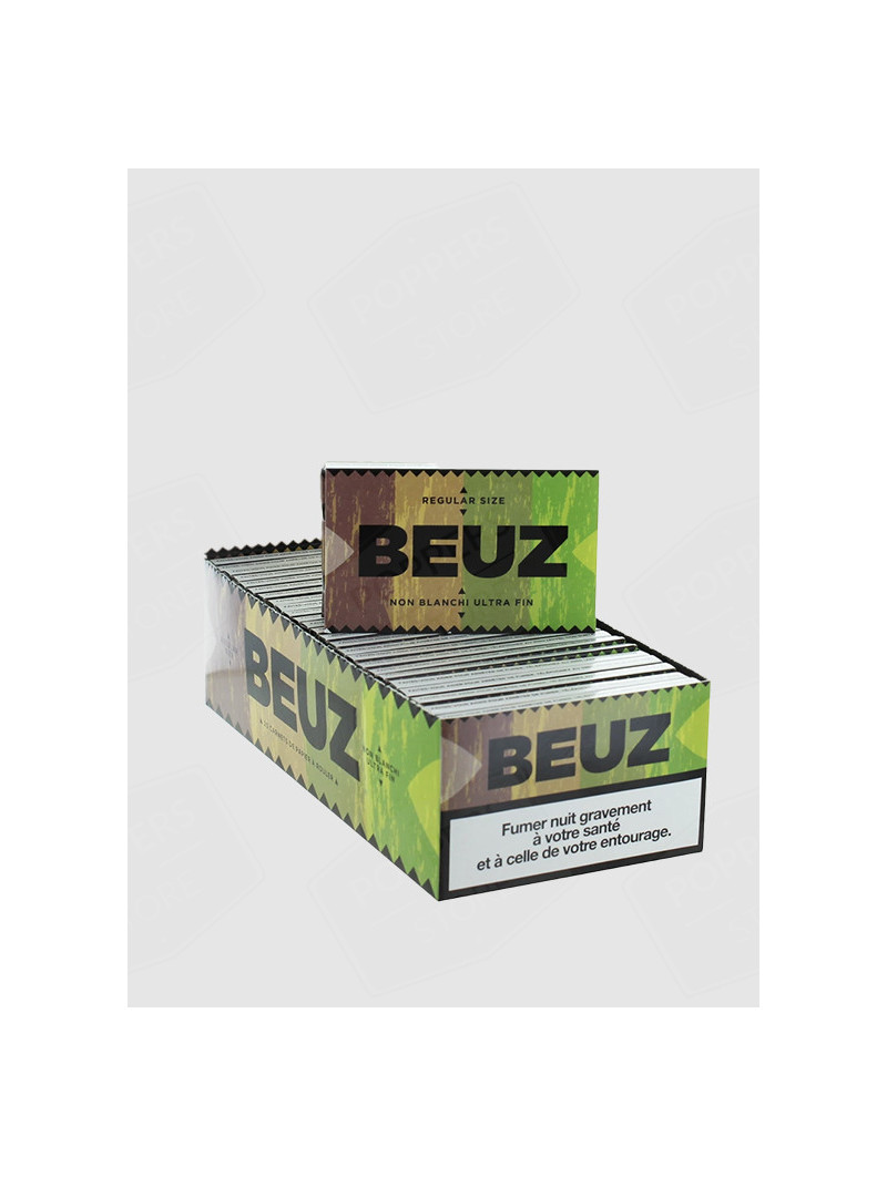 Feuilles Regular Beuz Brown 25 carnets - 120 feuilles papier marron ultra fin non blanchi marque française - Poppers Store