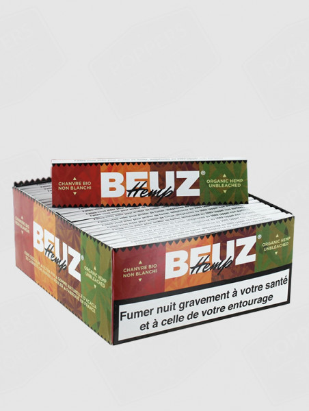 Feuilles Slim Beuz Hemp Chanvre Bio 50 carnets - 100% chanvre bio naturel écologique marque française - Poppers Store