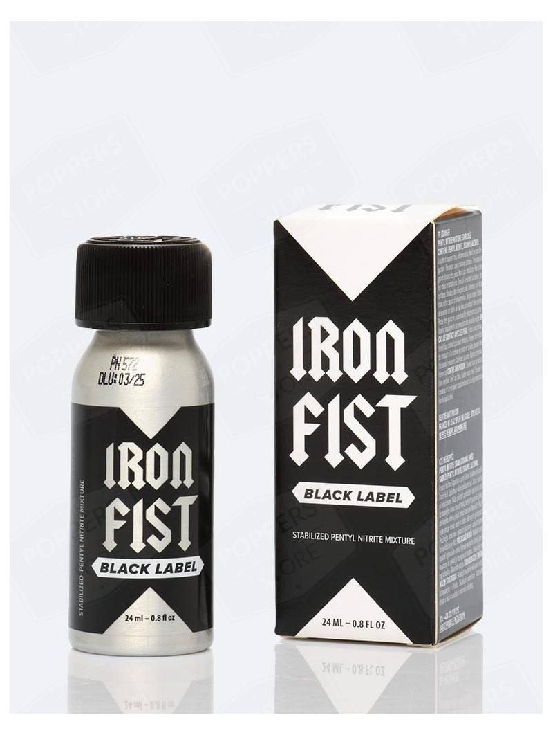 Iron Fist Black Label 24 ml - Flacon aluminium pocket premium incassable - Poppers Store