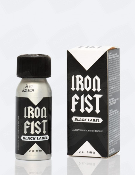 Iron Fist Black Label 24 ml - Flacon aluminium pocket premium incassable - Poppers Store