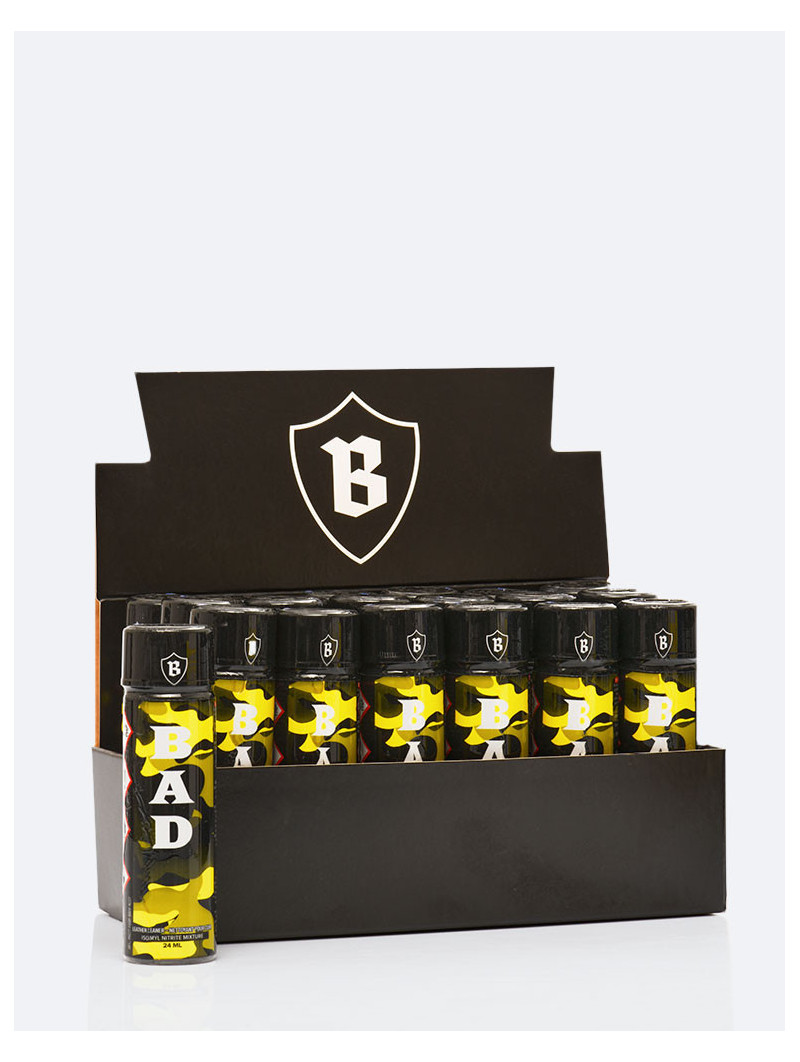 Bad 24 ml - Flacon format original long et fin avec présentoir Triple B - Poppers Store