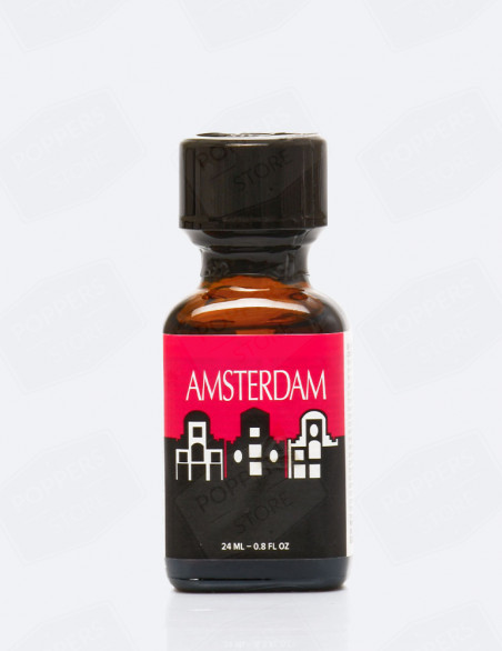 Amsterdam Poppers 24 ml - Flacon étiquette rose fuchsia - Poppers Store