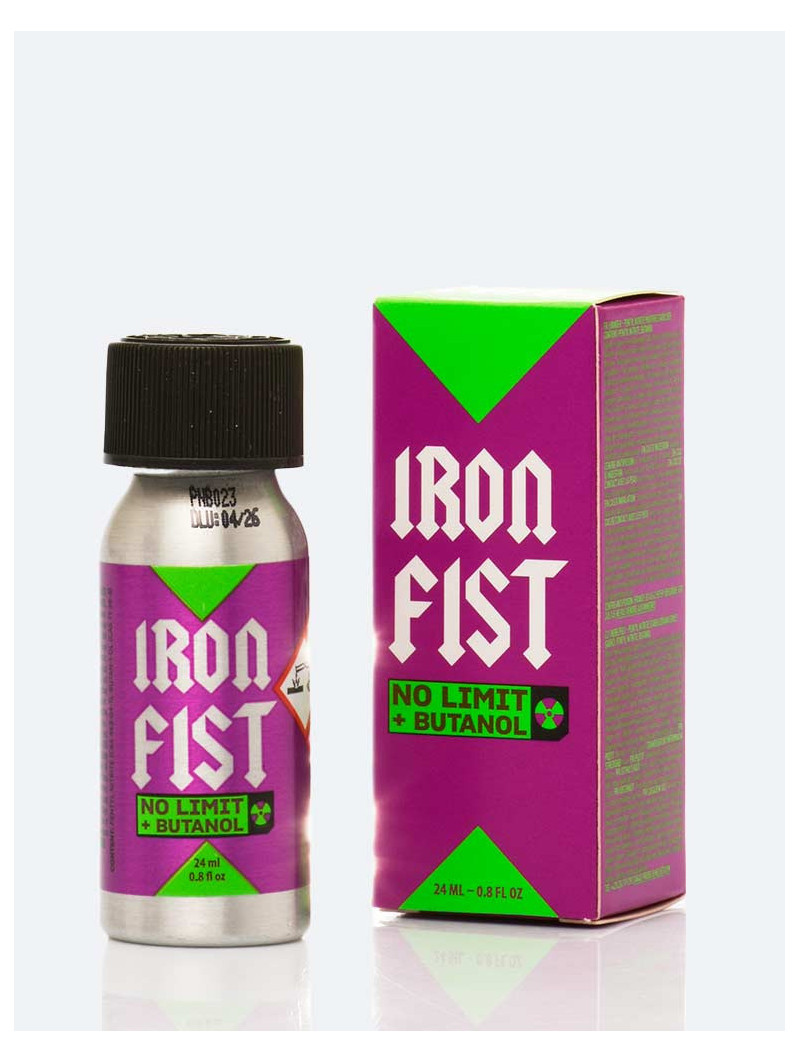 Iron Fist No Limit Butanol 24 ml - Flacon cristal avec design transgression moderne - Poppers Store