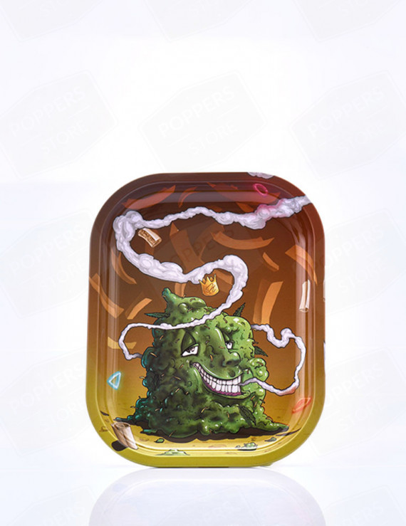 Plateau de Roulage Beuz Bud Métal 10 - Rolling tray robuste bords relevés marque française design élégant - Poppers Store